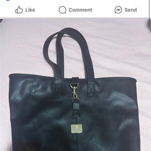 Black Leather Tote Bag